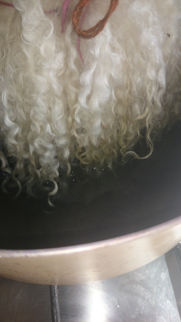 Small amount of water in the pot , add mixed dye so that the tips of the locks are in the dye mix.